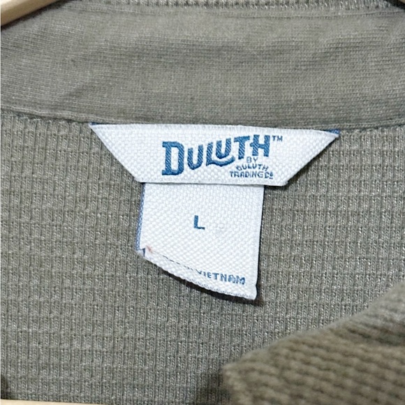 Duluth Trading Company Green Burly Thermal Waffle Knit Shirt Dress - Size Large - Picture 6 of 9